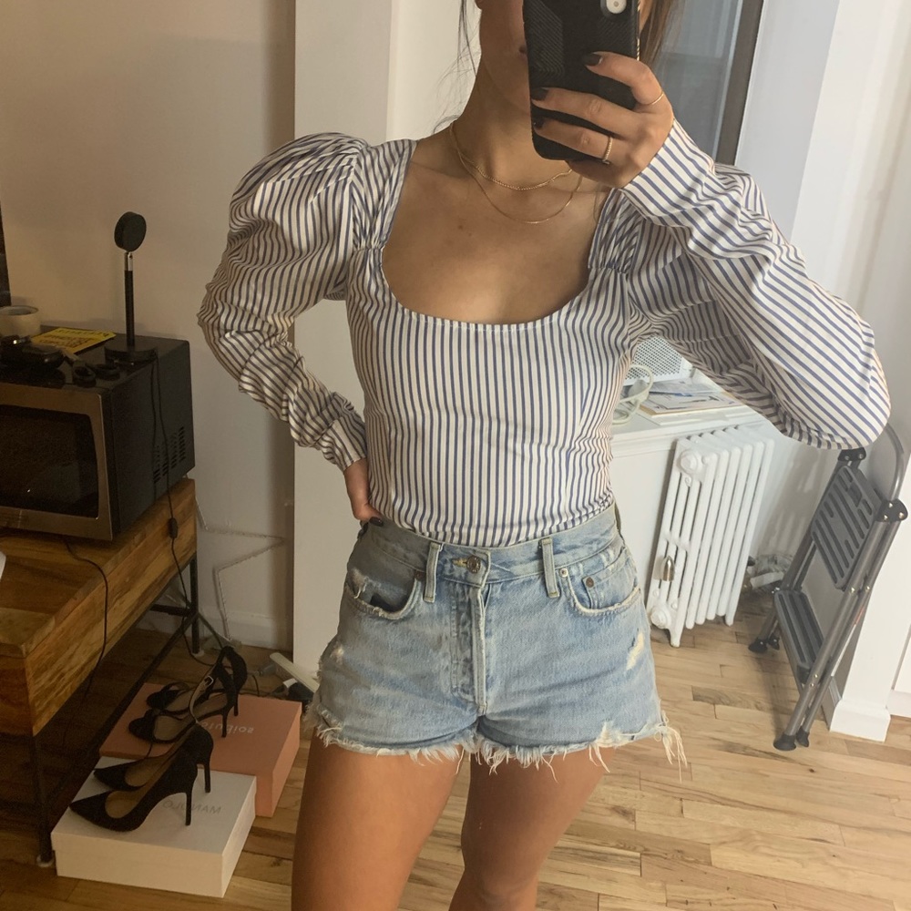 Caroline Constas Ariana Striped Top NWT